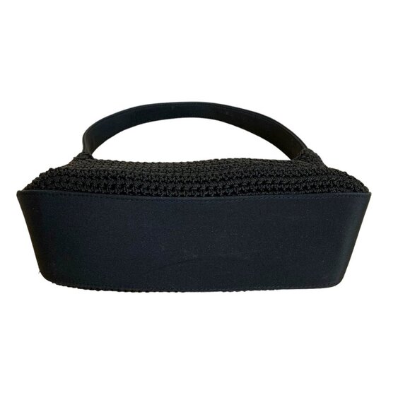 EUC Black Crochet Short Strap Handbag with Zippered Outside and Inside P… - Picture 5 of 12